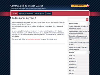 Communique de presse gratuit en ligne